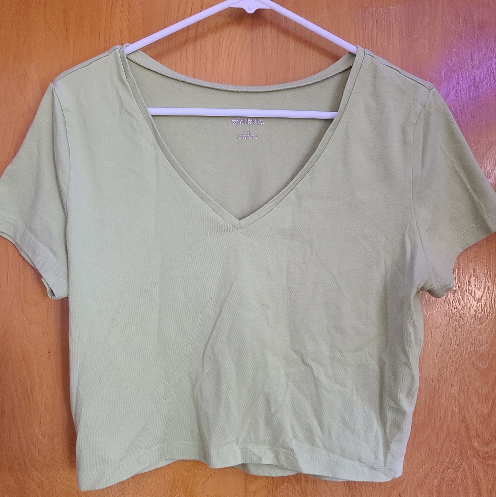 Lime Green Crop Tee